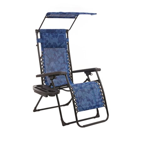 SNOW JOE Bliss Hammocks Gravity Free Chair w Canopy, Drink Tray, Pillow GFC-430BF-C